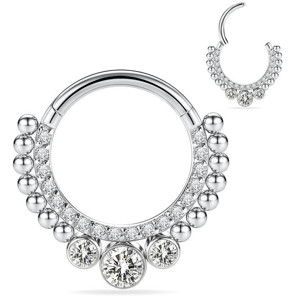 FFIY Septum Jewelry 16G Septum Ring Septum Piercing Unique Design Daith Piercing Jewelry 316L Surgical Steel Clicker HOPP Segment Hinged Nose Rings Hoop Cartlidge Helix Rook Earrings