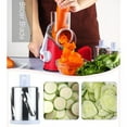 thumbnail image 3 of Robot Culinaire de Cuisine Compact Bleu à Manivelle avec 3 Lames de Tambour - Râpe Trancheuse Rotative Multifonction pour Fromage, Légumes, Pommes de Terre, Noix - Mandoline à Base d'Aspiration Efficace, Facile à Nettoyer &, 3 of 6