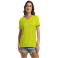 thumbnail image 2 of Women's V Neck Short Sleeve Slim Fitted T-Shirt Stretchy Bodycon Basic Top Casual Active Tee, 2 of 6