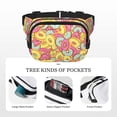 thumbnail image 5 of Picia Donut and Blue Print Square Double-Layer Waist Bag Mini Adjustable Waist Belt Bag Exercise Running Travel Hiking, 5 of 9
