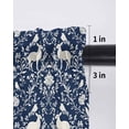 thumbnail image 6 of Navy Blue Boho Elk Curtains 63 Inch Length, Sheer Curtains for Bedroom Living Room Window Middle Century Vintage Botanical Rod Pocket Voile Drapes Kitchen Curtains Small Half Window 42"x63" 2 Panels, 6 of 6