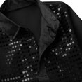thumbnail image 6 of Aiihoo Kids Boys Sparkly Sequins Jacket Long Sleeves Outerwear Jazz Hip Hop Dance Performance Top Shirt Black 10-12, 6 of 7
