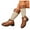 Brown, variant on Women's Knee High Riding Boots Low Heel Breathable Fashion Embroidery Knee Length Motocycle Booties