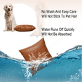 thumbnail image 2 of Faux Leather Throw Pillow Covers, 20x20 Inch Set of 2 Brown Lumbar Boho Modern Square Home Decorative Pillow Cases for Outdoor Living Room Couch Bed Sofa Bedroom Cushion Covers, 2 of 6