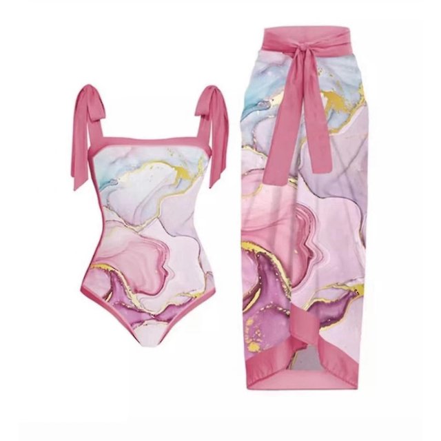 Lishi Vintage One Piece Swimsuit for Women - Timeless and Modest Swimwear Set