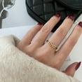 thumbnail image 4 of Womens Titanium Steel Double Layer Ring Geometric Design V Shaped Jewelry For Everyday Wear Fashion Essentials, 4 of 6