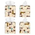 thumbnail image 2 of Picia Dachshund Dog Pattern Tissue Box Cover,PVC Leather Square Holder,Tissue Box Holder with Magnetic Bottom,Facial Paper Organizer Dispenser-5.2"X5.2"X5.2", 2 of 8