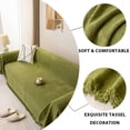thumbnail image 5 of HUGNEO 71"x51" Chenille Sofa Cover, Non Slip Soft Tassel Couch Cover, Machine Washable Furniture Protector for Kids Pets, Tea Green, 5 of 11