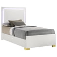 thumbnail image 2 of Pemberly Row Contemporary Wood Twin Bed with LED Lighting White and Gold, 2 of 6