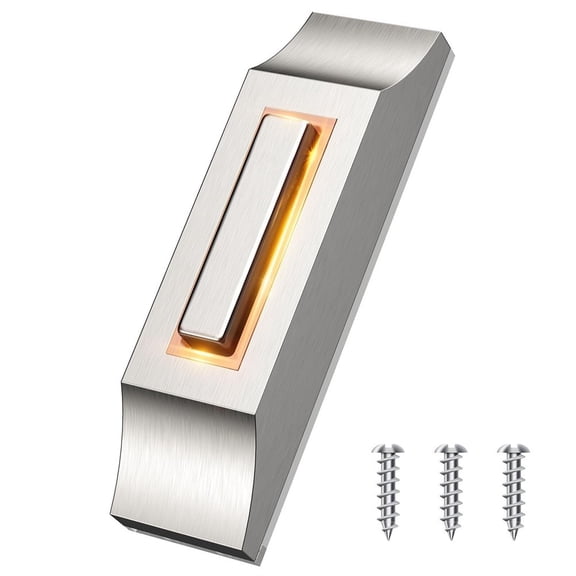 1Pc Wired Led Lighted Doorbell Button Strong Heavy Duty Wall Mounted Door Bell