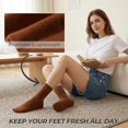 thumbnail image 3 of Kinyoki Crew Socks for Women, Thin Cotton Casual Soft Aesthetic Womens Socks 5 Pairs, 3 of 6