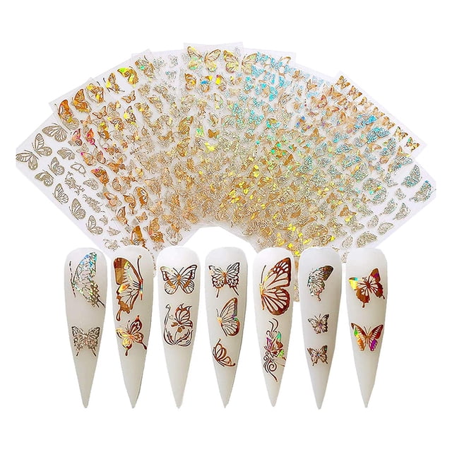 Pegatinas De Mariposa Para Uñas, Pegatinas 3D De Mariposa Para Decoración De Uñas, Pegatinas De Transferencia De Agua Para Decoración De Uñas 8 Hojas Advancent CE006564-00