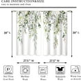 thumbnail image 2 of Eucalyptus Botanical Leaves Floral Kitchen Window Curtains Over Sink Boho Farmhouse Flower Leaf Small Window Treatment Sage Green Cafe Short Curtains for Bathroom Tier Drapes 27.5x39 inch, 2 of 6
