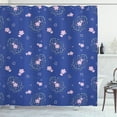 thumbnail image 1 of Floral Shower Curtain, Repetitive Print of Easter Eggs Flowers and Hearts, Fabric Bathroom Set with Hooks, 69W X 70L Inches, Dark Violet Baby Pink Dark Blue Pale Teal, by Ambesonne, 1 of 2