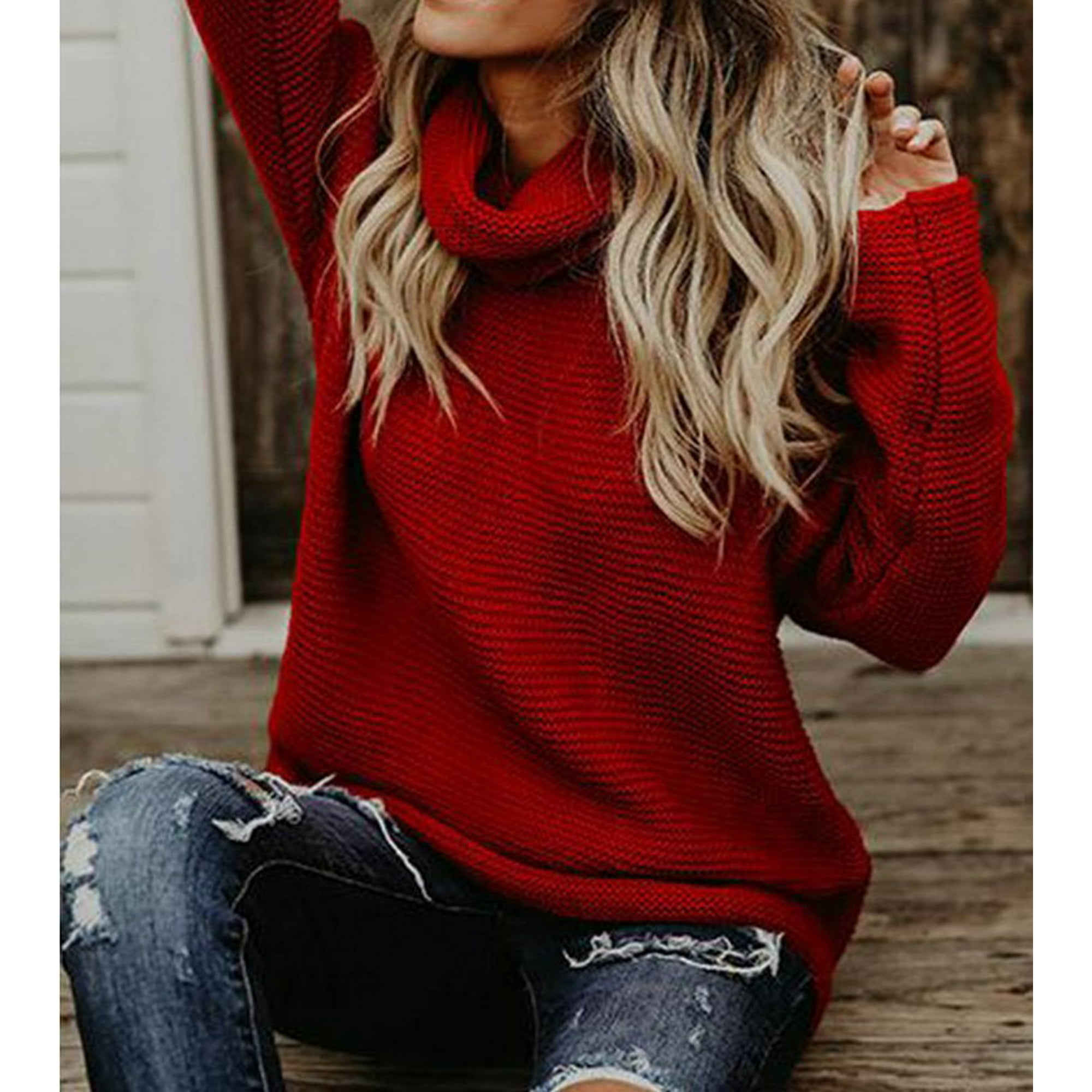Women's Casualsolid Color Casual Thick Line Long Sleeve Turtleneck 