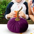thumbnail image 4 of Velvet Pumpkin Decor for Fall, Halloween Thanksgiving Wedding Centerpiece, Realistic Fabric Foam Pumpkins, Elegant Home Table Decor, DIY Autumn Harvest Display, 4 of 4