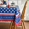 thumbnail image 3 of 4th of July Tablecloth 60x102 Inch, Patriotic Memorial Day Independence Day American Flag Table Cover for Party Picnic Dinner Decor, 3 of 6
