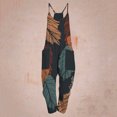 thumbnail image 2 of Savings Clearance 2025! asdoklhq Womens Jumpsuits and Rompers,Casual Boho Print Pocket Romper Long Playsuit Strap Sleeveless Jumpsuit, 2 of 4