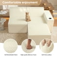 thumbnail image 4 of SOULART 67"Cloud Sofa,L shaped loveseat with Ottoman, Modern Modular sofa for livingroom,No Assembly Required,White（Right Side）, 4 of 7
