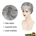 Lakihair Short Grey Wigs for Women Pixie Cut Wigs with Bangs Fluffy