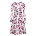 thumbnail image 5 of Renewold Breathable Flared Dress for Valentine's Day Gifts Purple Pink Hearts Long Sleeve A Line Twirly Skater Loose Casual/Party Dresses Size L Women Elegant Dress, 5 of 7