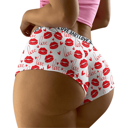 Fulorrnie Underwear for Women Breathable Bikini Comfort Cute Panty Briefs Elastic Waist Stretchable Seamless Panties  Red  XL