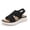 Black, variant on Rexoro Women's Platform Walking Sandals Breathable Knit Ankle Strap Sandals Summer Casual Daily Wear Shoes Navy 7.5