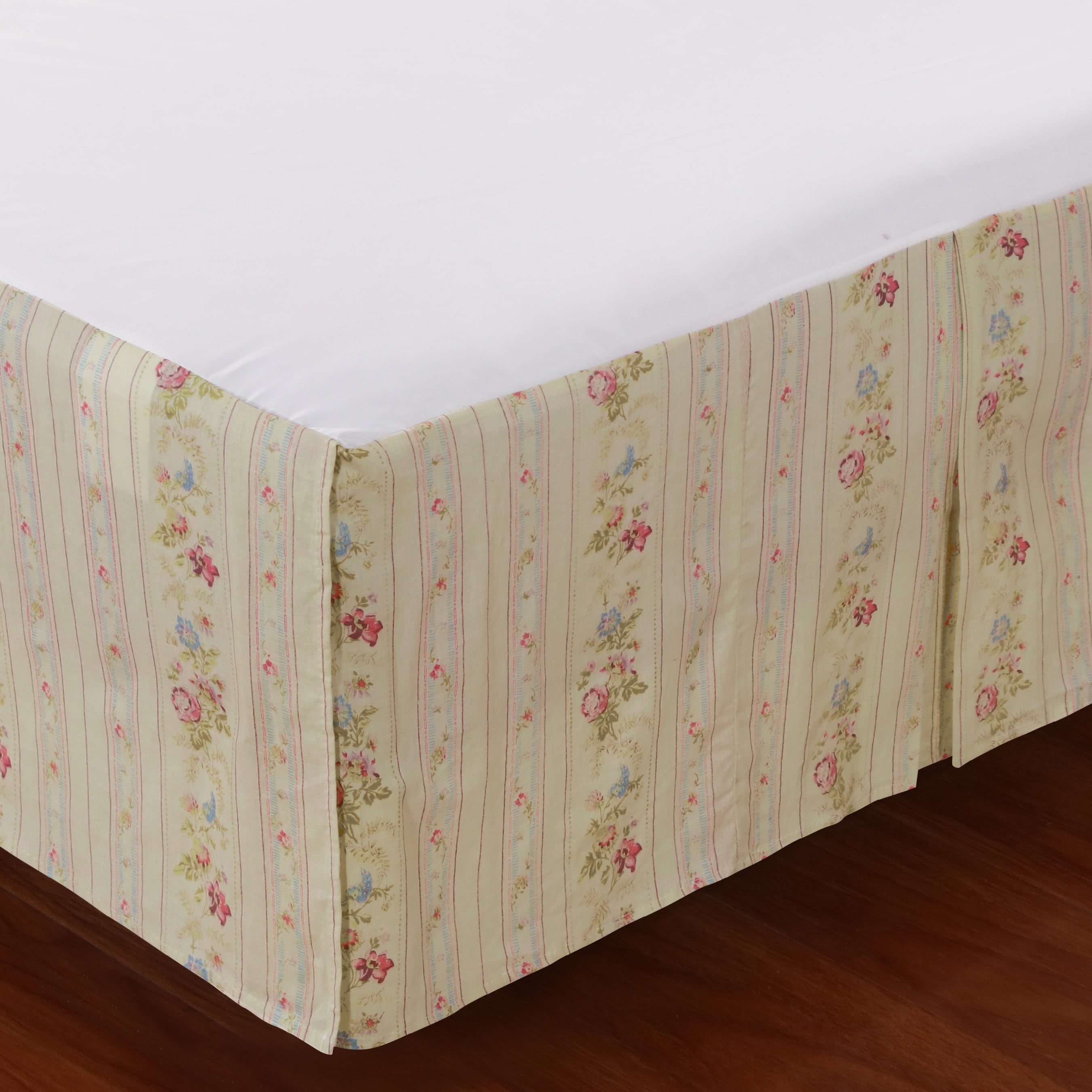 Global Trends Antique Rose 100% Cotton Traditional Tailored Bed Skirt 15-inch L, Twin