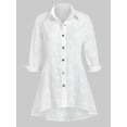 thumbnail image 1 of Camisa Talla Extra Asimétrica Broderie Anglaise Rosegal Blusas Tallas Grandes, 1 of 5