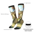 thumbnail image 4 of Xecao Cute Mushroom Town A print thigh-high socks, crafted for both men and women with a stretchy, high-opaque design perfect for daily wear, 4 of 6