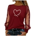 thumbnail image 7 of mihongmao Valentine Oversized Hoodies for Women Winter Solid Color Printed Long-Sleeved Round Neck Long-Sleeved Pullover Top White S, 7 of 7