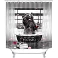 thumbnail image 6 of Jayden Madge 4PCS Black Bear Shower Curtain Set, Country Mountain River Pine Tree Forest Mallard Duck Deer Elk Moose Wild Animal Hunting Lodge Cabin Rustic Farmhouse Bathroom Decor, Non-Slip Bath Mat, 6 of 7