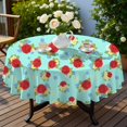 thumbnail image 4 of Pioneer Flower Floral Print Pattern Round Tablecloth 60 X 60 Inch, Wrinkle Resistant Wipeable Table Cloth for Kitchen Dining Picnic Patio Party, 4 of 6