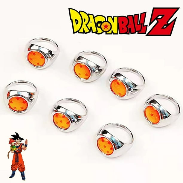 Anillo de aleacion de Goku de bola de dragon para hombres y mujeres anillos de dedo creativos de bola de siete estrellas joyeria para amigos regalos casuales fiesta de cumpleanos nuevo