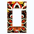 thumbnail image 5 of Metal Light Switch Plate Cover Colorful Black Red Mandala Flower Tile Pattern MDL024, 5 of 13