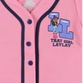 thumbnail image 5 of That Girl Lay Lay Baseball Jersey T-Shirt- Little and Big Girl Sizes 4-16, Pink, 7-8, 5 of 6