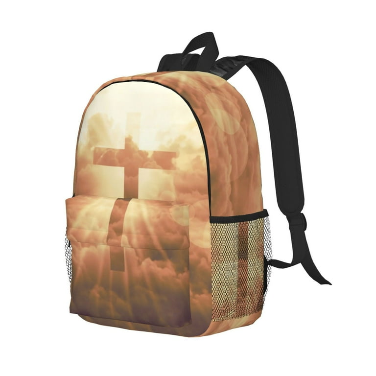 Christian Cross Jesus Backpack Casual Bookbag Lightweight Large