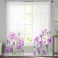 thumbnail image 2 of Purpel Spring Floral Sheer Curtains 84 Inches Long 2 Panels Set, Window Sheer Curtains for Living Room/Bedroom, Watercolor Summer Botanical Elegant Light Filtering Rod Pocket Curtain 52'' x 84'' x 2, 2 of 7