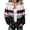 Black, variant on Womens Retro Pattern Knit Cardigan Relaxed Fit Button Down Crew Neck Ribbed Cuff Hem Sweater Beige 5XL