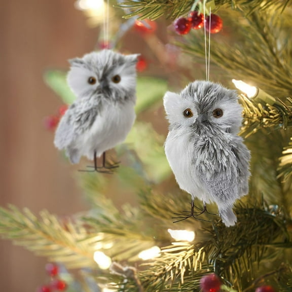 Christmas Owl Hanging Ornament Xmas Furry Cute Bird Decoration, Christmas Cute Owl Gardening Decoration Christmas Tree Decoration Pendant Owl Doll Ornaments
