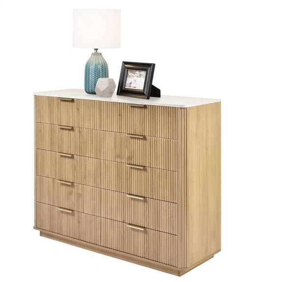 Farmhouse Buffet Cabinet with 10 Drawers 47" W Sideboard Buffet Storage Cabinet with Shelves, for Kitchen Living Room Bedroom