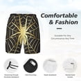 thumbnail image 3 of Honeii Gold Spider On The Web Print Men's Swim Shorts,Mens Swim Trunks,Breathable Mesh Beach Shorts for Swimming,Surfing, and Beach Activities-Large, 3 of 6