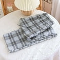 thumbnail image 2 of SWSMCLT Women's Plaid Pajamas Bottoms Printed Pj Sleep Pants Lightweight Soft Oversized Lounge Sleeping Grey Medium, 2 of 2