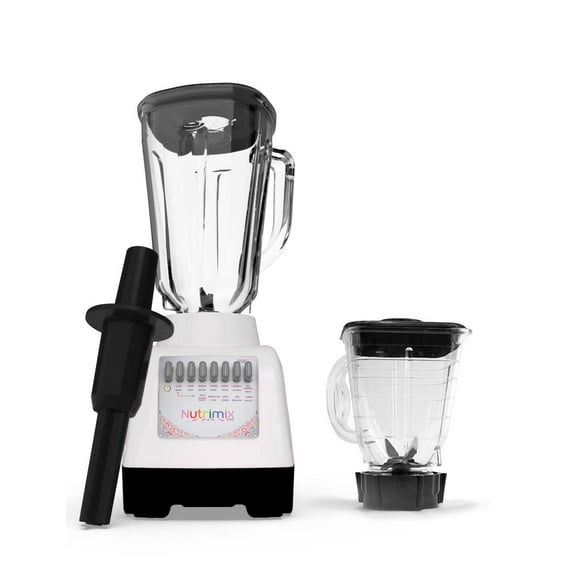 Licuadora NutriMix Rainbow Limited Edition 750 Watts 10 Vel vaso vidrio 2 lts y vaso procesador 750 ml Blanco