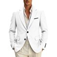 thumbnail image 2 of WIZUTIZ Men's Solid Color Two Button Suit Jacket Single Breasted Dress Blazer with Pocket for Party Ceremony Show, 2 of 7