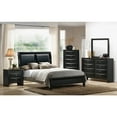 thumbnail image 3 of Benzara BM168587 52 x 62 x 82 in. Wooden Queen Bed with Black PU-HB, Gray, 3 of 3