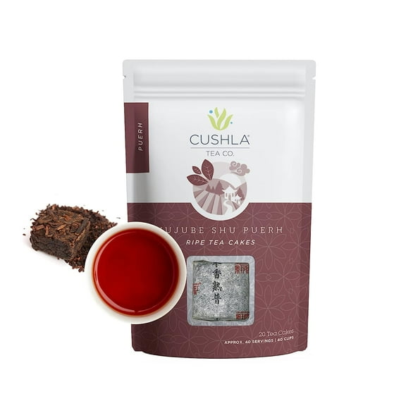 Ripe Pu-erh Tea, Aged Fermented JuJube Shu Puerh Tea Cake, Classic Chinese Pu'er Tea Black Tea