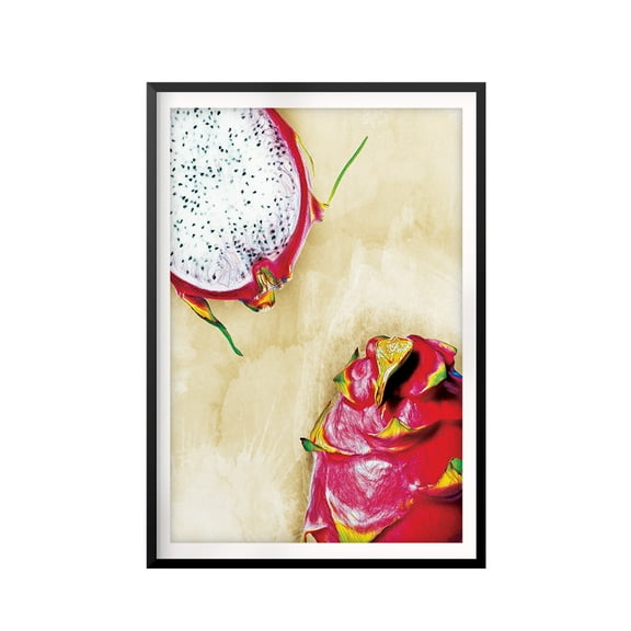 Designs ByLITA Dragon Fruit Watercolor 8 x 10 UNFRAMED Print Fruit Wall Art