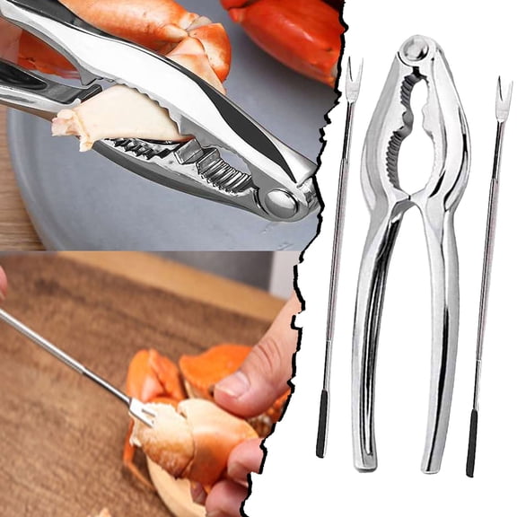 Food Clips Seafood Tools Set Leg Sheller with Stainless Steel Forks and Alloy Lobster Crab Nut Shellfish Opener Heavy Duty Kitchen