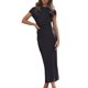 thumbnail image 1 of Vestido Gmeitoey de satén con mangas casquillo en la espalda, de verano, para mujer, 1 of 6
